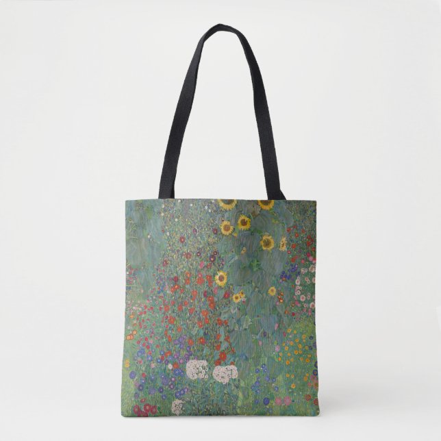 Farm Garden Sunflowers by Gustav Klimt Painting Tote Bag (Front)