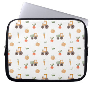 Farm Garden Watercolor Fun Pattern Laptop Sleeve