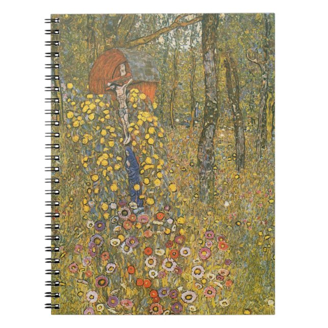 Farm Garden With Crucifix (by Gustav Klimt) Notebook (Front)