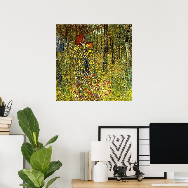 Farm Garden with Crucifix by Gustav Klimt Poster (Home Office)
