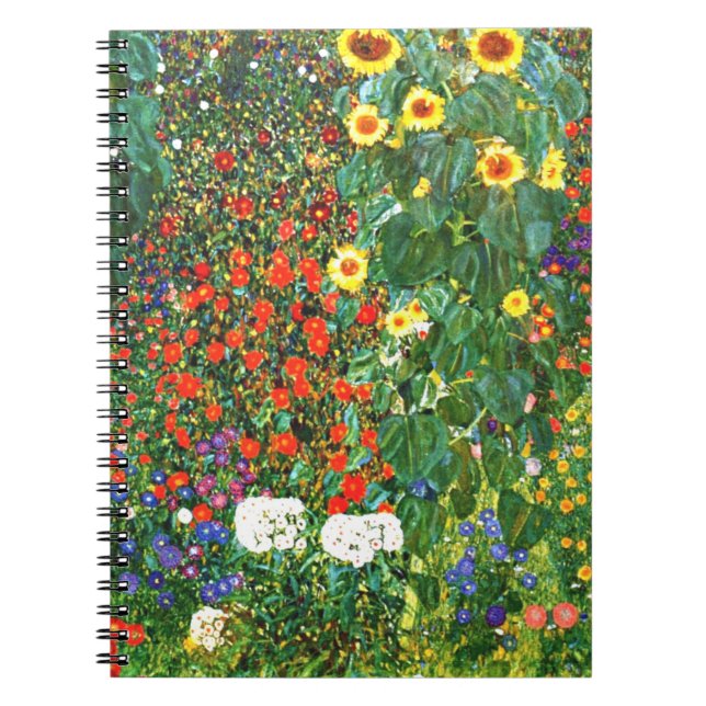 Farm Garden with Sunflowers, beautiful artwork Notebook (Front)