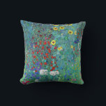 Farm Garden with Sunflowers by Gustav Klimt  Cushion<br><div class="desc">Farm Garden with Sunflowers by Gustav Klimt</div>