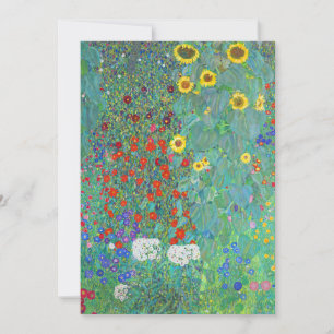 Farm Garden with Sunflowers by Gustav Klimt Holiday Card
