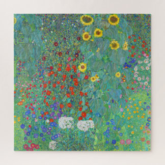 Farm Garden with Sunflowers by Gustav Klimt Jigsaw Puzzle