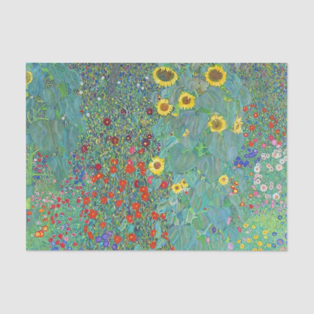 Farm Garden with Sunflowers by Gustav Klimt   Tissue Paper (Front)