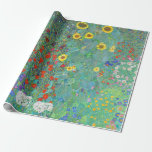 Farm Garden with Sunflowers by Gustav Klimt    Wrapping Paper<br><div class="desc">Please visit my store for more interesting design and more colour choice => zazzle.com/colorfulworld*</div>