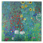 Farm Garden with Sunflowers, Gustav Klimt Ceramic Tile<br><div class="desc">Gustav Klimt (July 14, 1862 – February 6, 1918) was an Austrian symbolist painter and one of the most prominent members of the Vienna Secession movement. Klimt is noted for his paintings, murals, sketches, and other objets d'art. In addition to his figurative works, which include allegories and portraits, he painted...</div>