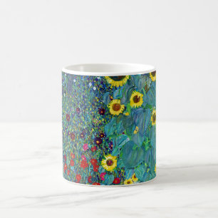 Farm Garden with Sunflowers, Gustav Klimt Coffee Mug