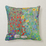Farm Garden With Sunflowers Gustav Klimt Cushion<br><div class="desc">Farm Garden With Sunflowers Gustav Klimt</div>