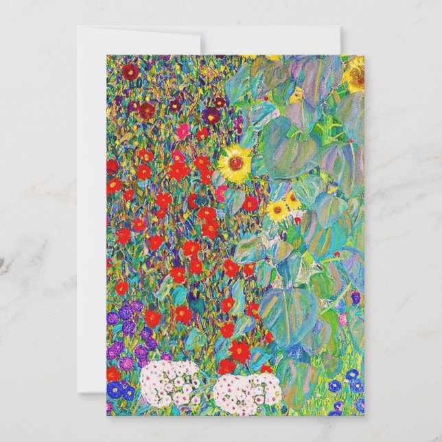 Farm Garden With Sunflowers Gustav Klimt Invitation (Front)