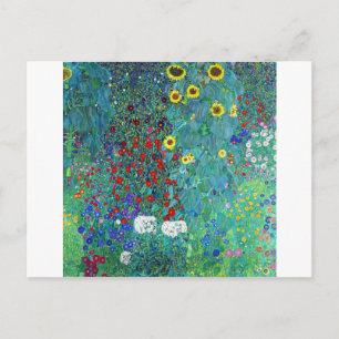 Farm Garden with Sunflowers, Gustav Klimt Postcard