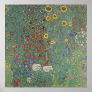 Farm Garden with Sunflowers - Gustav Klimt Poster