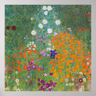 Farm Garden with Sunflowers — Gustav Klimt Poster