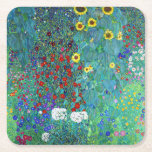 Farm Garden with Sunflowers, Gustav Klimt Square Paper Coaster<br><div class="desc">Gustav Klimt (July 14, 1862 – February 6, 1918) was an Austrian symbolist painter and one of the most prominent members of the Vienna Secession movement. Klimt is noted for his paintings, murals, sketches, and other objets d'art. In addition to his figurative works, which include allegories and portraits, he painted...</div>
