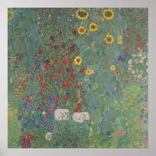 Farm Garden with Sunflowers — Klimt Poster