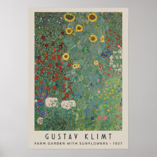 Farm Garden With Sunflowers Poster