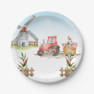 Farm Gender Neutral Birthday Party Paper Plate
