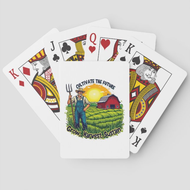 Farm Gift Farming Lover Future Farmer Playing Cards (Back)