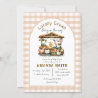Farm Gingham Market Locally Grown Baby Shower 