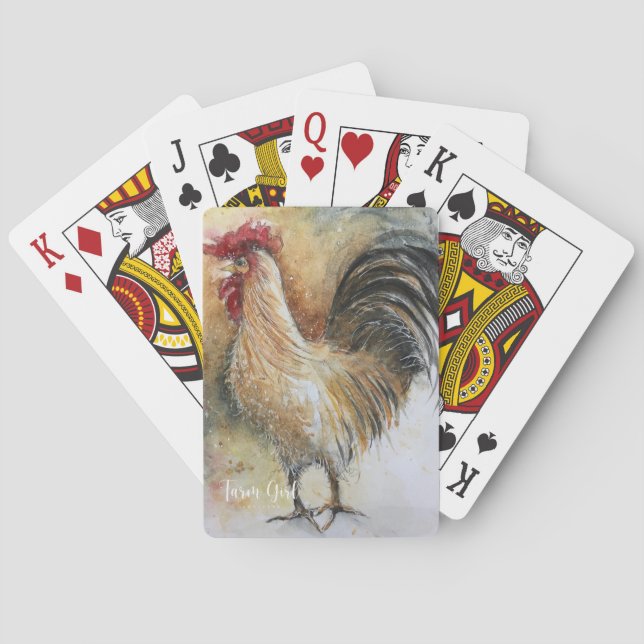 Farm Girl Artistry Rooster Playing Cards (Back)