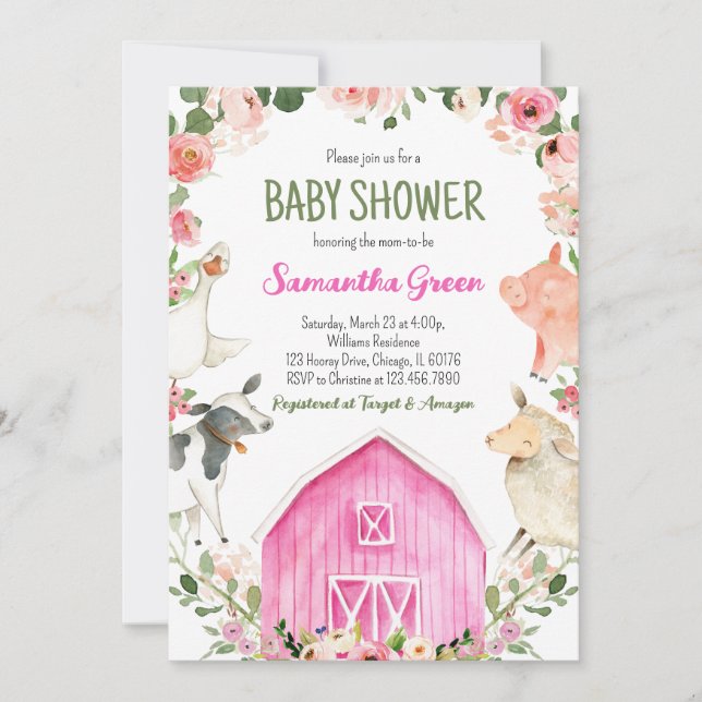 Farm Girl Baby Shower Invitation (Front)