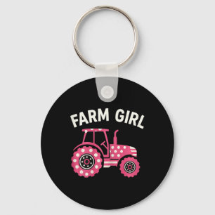 Farm Girl Pink Tractor Women Kids Rn Horse Apparel Key Ring