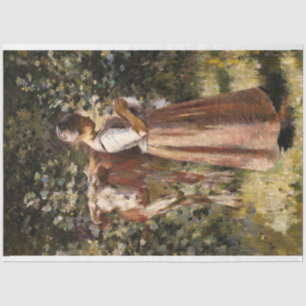 Farm Girl With Cow Romantic Farmhouse Scene Tissue Paper