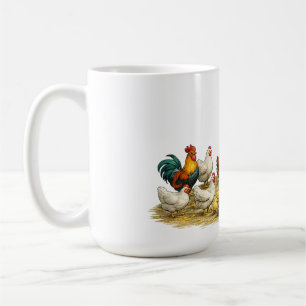 Farm girl with eggs, cute rustic country art coffee mug
