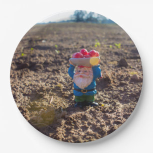 Farm Gnome Paper Plate