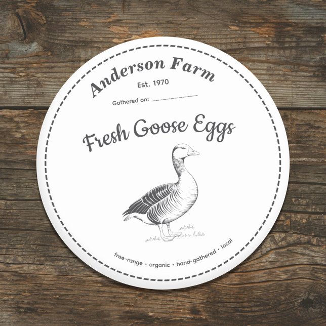 Farm Goose Eggs Label White Sticker (Farm Goose Eggs Label White Sticker)