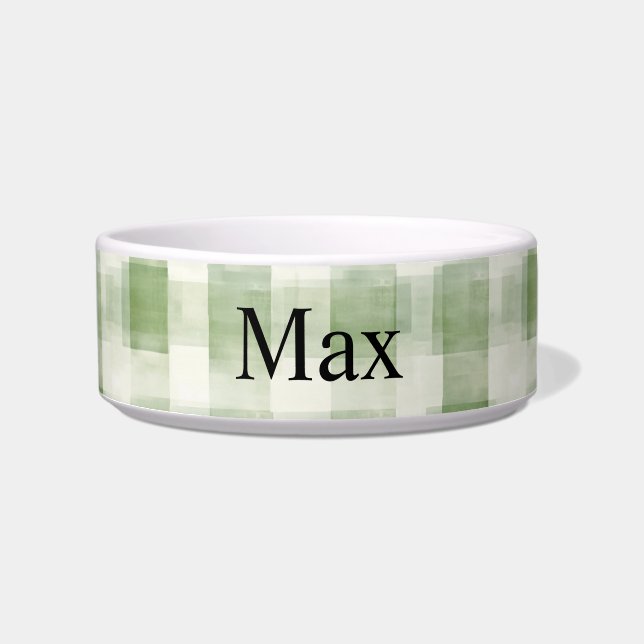 Farm Green Cream Plaid   Bowl (Front)