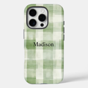 Farm Green Cream Plaid   iPhone 16 Pro Case