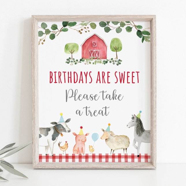 Farm Greenery Birthday Treat Sign (Creator Uploaded)
