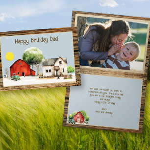 Farm Happy Birthday Folded Photo and Message Card