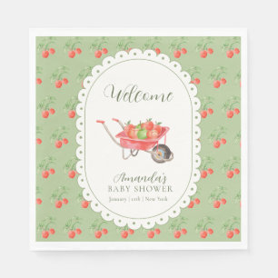 Farm Harvest Apple Of Our Eye Baby Shower Welcome Napkin
