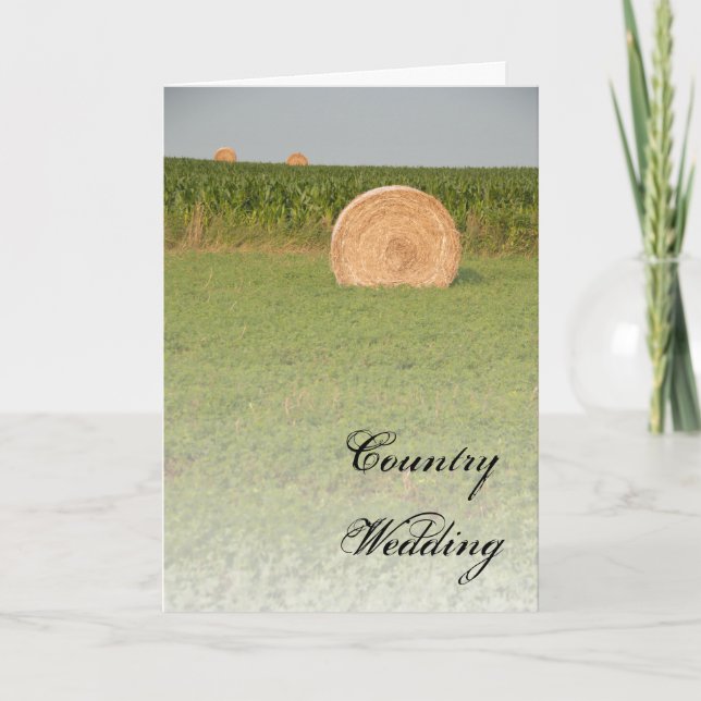 Farm Hay Bales Country Wedding Save the Date Announcement (Front)