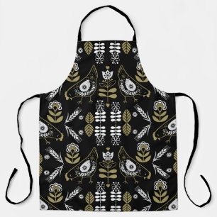 Farm Hen Folk Art Print Apron