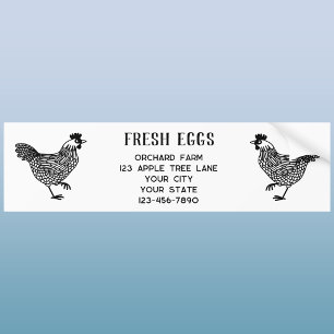 Farm Hen Fresh Eggs Bumper Sticker