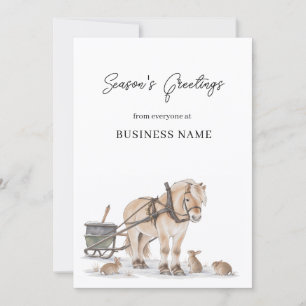 Farm Horse Business Logo Christmas Holiday Card