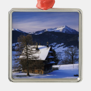 Farm house and Mount Rigi and Pilatus, Metal Tree Decoration