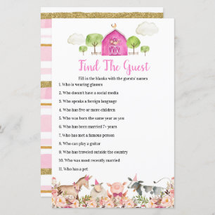 Farm House Animals Barnyard Find the Guest Game