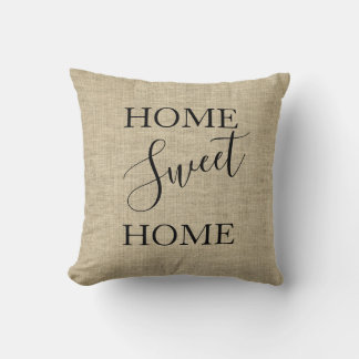 Farm house Home sweet home faux burlap Cushion