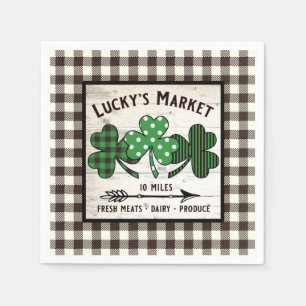 FARM HOUSE ST PATRICK'S DAY SHAMROCK DECOUPAGE ART NAPKIN