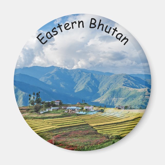 Farm in Bhutan eastern mountains - Himalaya Magnet (Front)