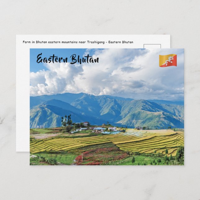 Farm in Bhutan eastern mountains - Himalaya Postcard (Front/Back)