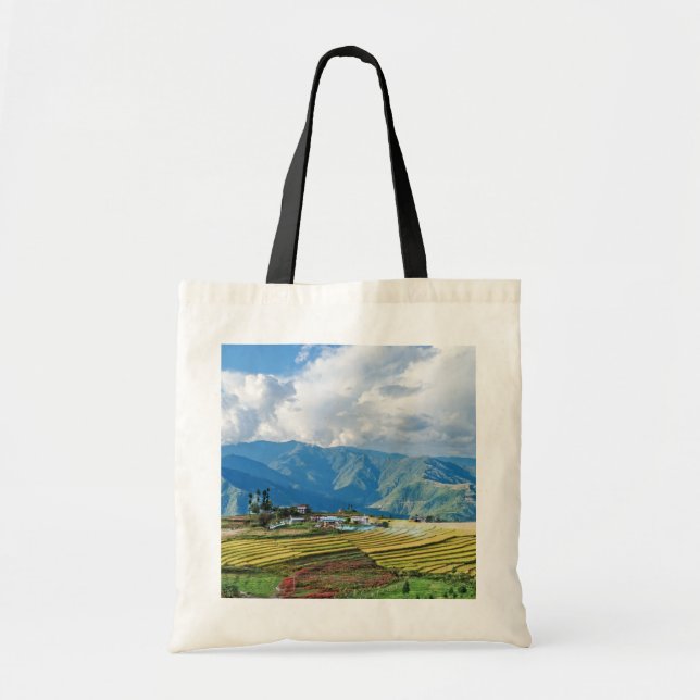 Farm in Bhutan eastern mountains - Himalaya Tote Bag (Front)