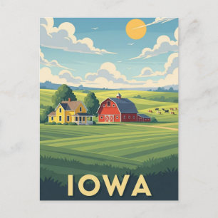 Farm in Iowa Travel Postcard