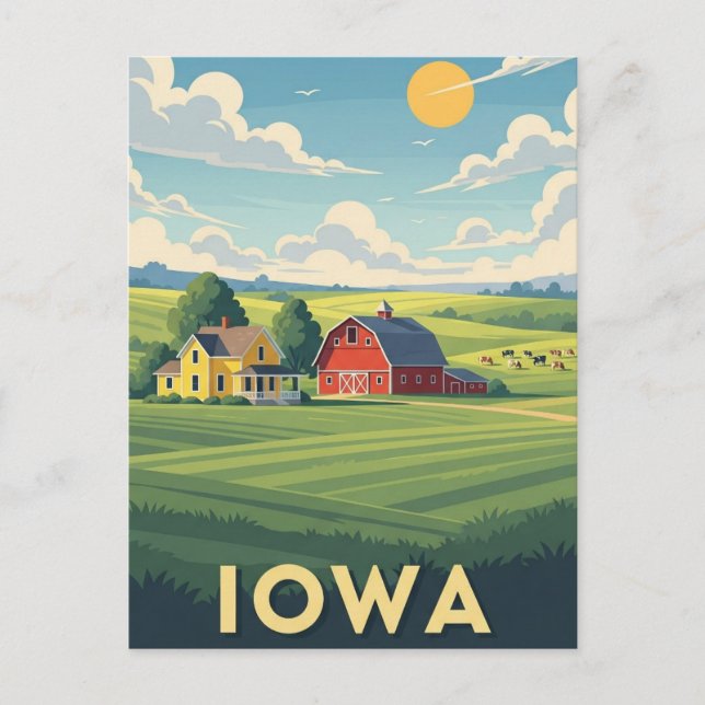 Farm in Iowa Travel Postcard (Front)