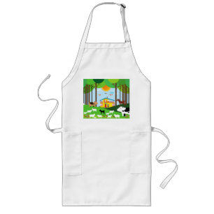 Farm in the woods long apron
