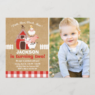 Farm Invitations Birthday Old McDonald Country
